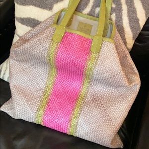 Fine hand woven leather tote